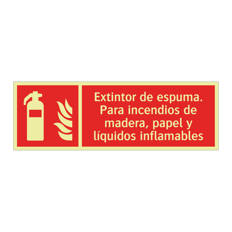 Extintor de espuma. Para incendios de madera, papel y líquidos inflamables