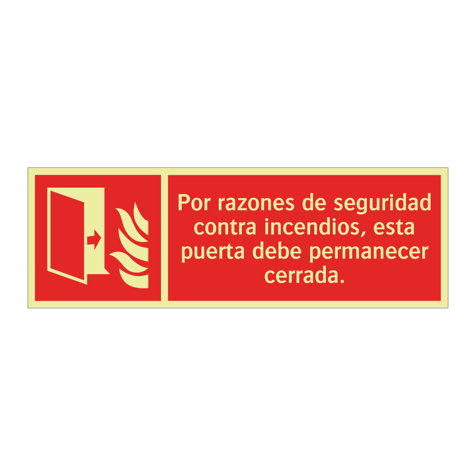 Por razones de seguridad contra incendios, esta puerta debe permanecer cerrada.