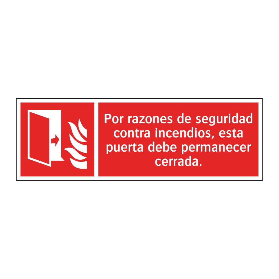Por razones de seguridad contra incendios, esta puerta debe permanecer cerrada.