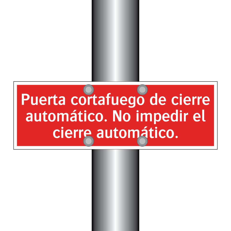Puerta cortafuego de cierre automático. No impedir el cierre automático.