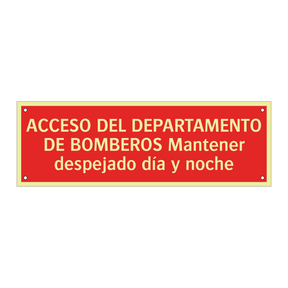 ACCESO DEL DEPARTAMENTO DE BOMBEROS Mantener despejado día y noche