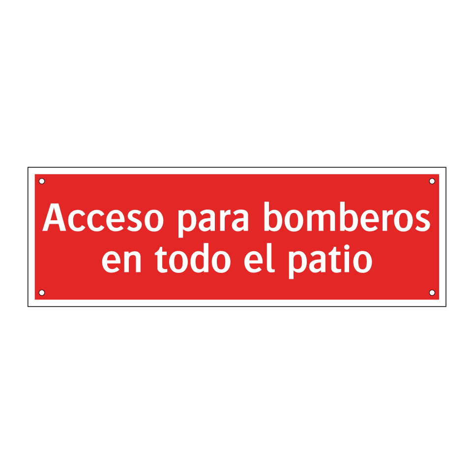 Acceso para bomberos en todo el patio