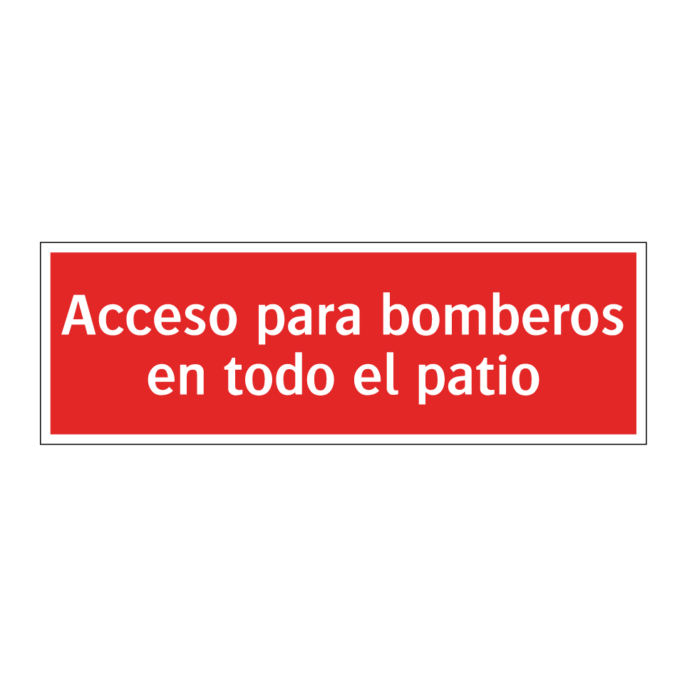 Acceso para bomberos en todo el patio