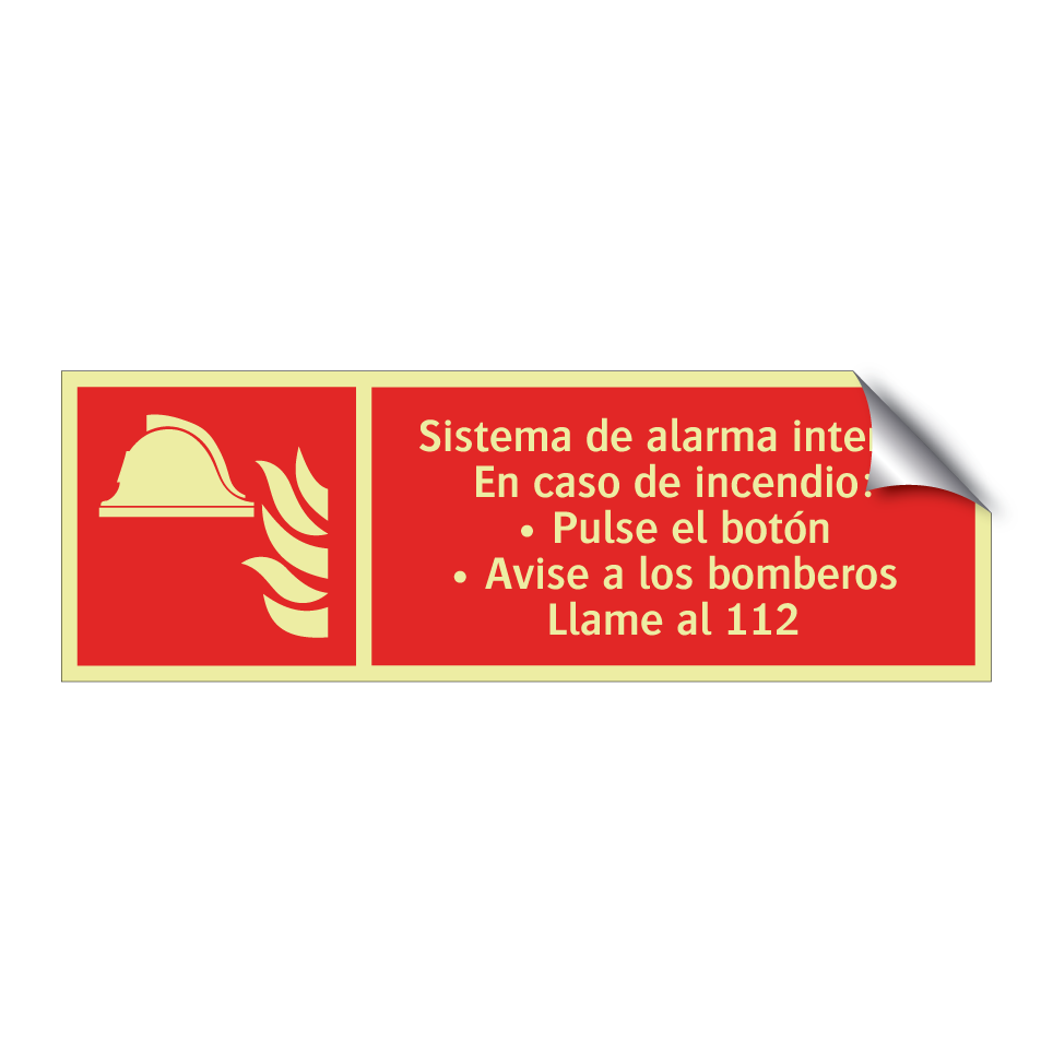Sistema de alarma interno En caso de incendio: • Pulse el botón • Avise a los bomberos Llame al 112