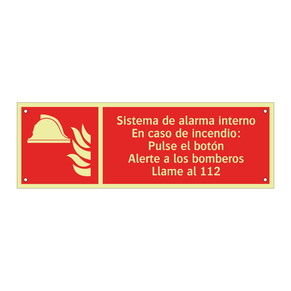 Sistema de alarma interno En caso de incendio: Pulse el botón Alerte a los bomberos Llame al 112