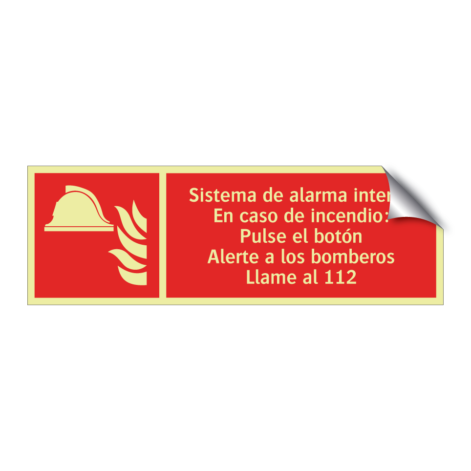 Sistema de alarma interno En caso de incendio: Pulse el botón Alerte a los bomberos Llame al 112