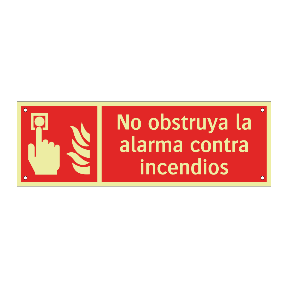 No obstruya la alarma contra incendios