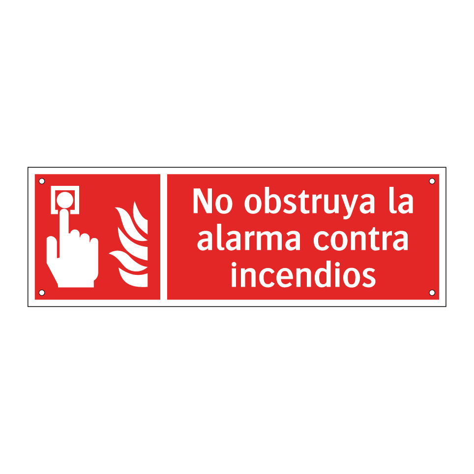 No obstruya la alarma contra incendios