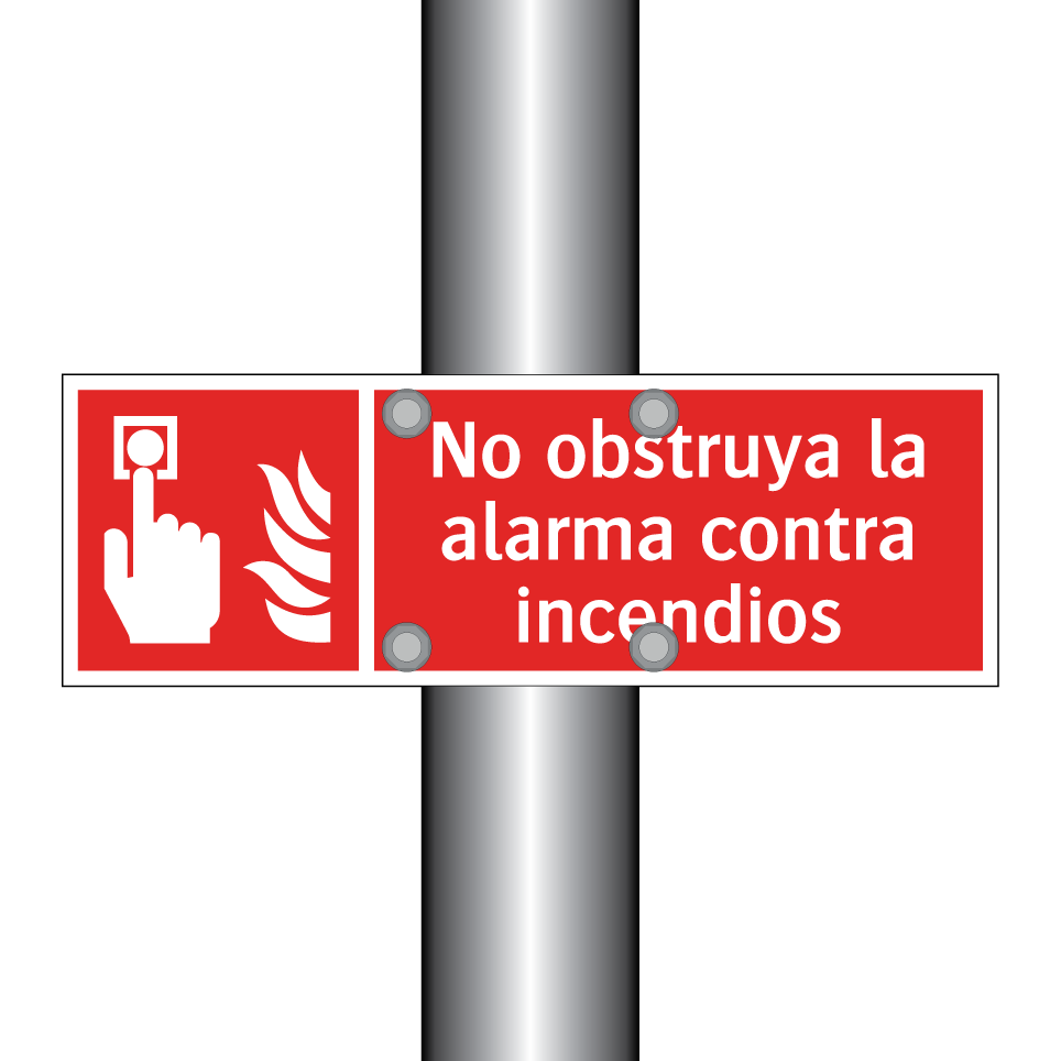 No obstruya la alarma contra incendios