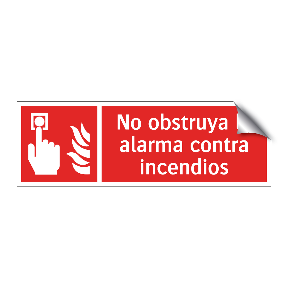 No obstruya la alarma contra incendios