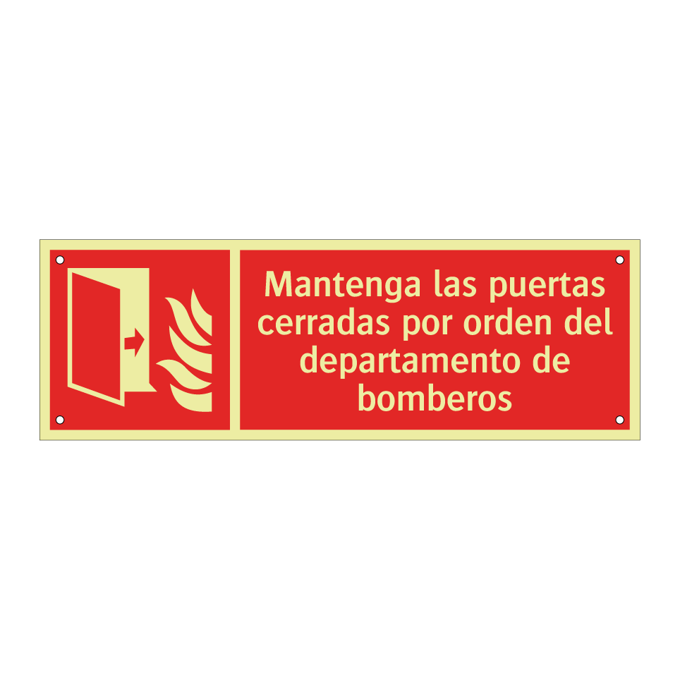 Mantenga las puertas cerradas por orden del departamento de bomberos
