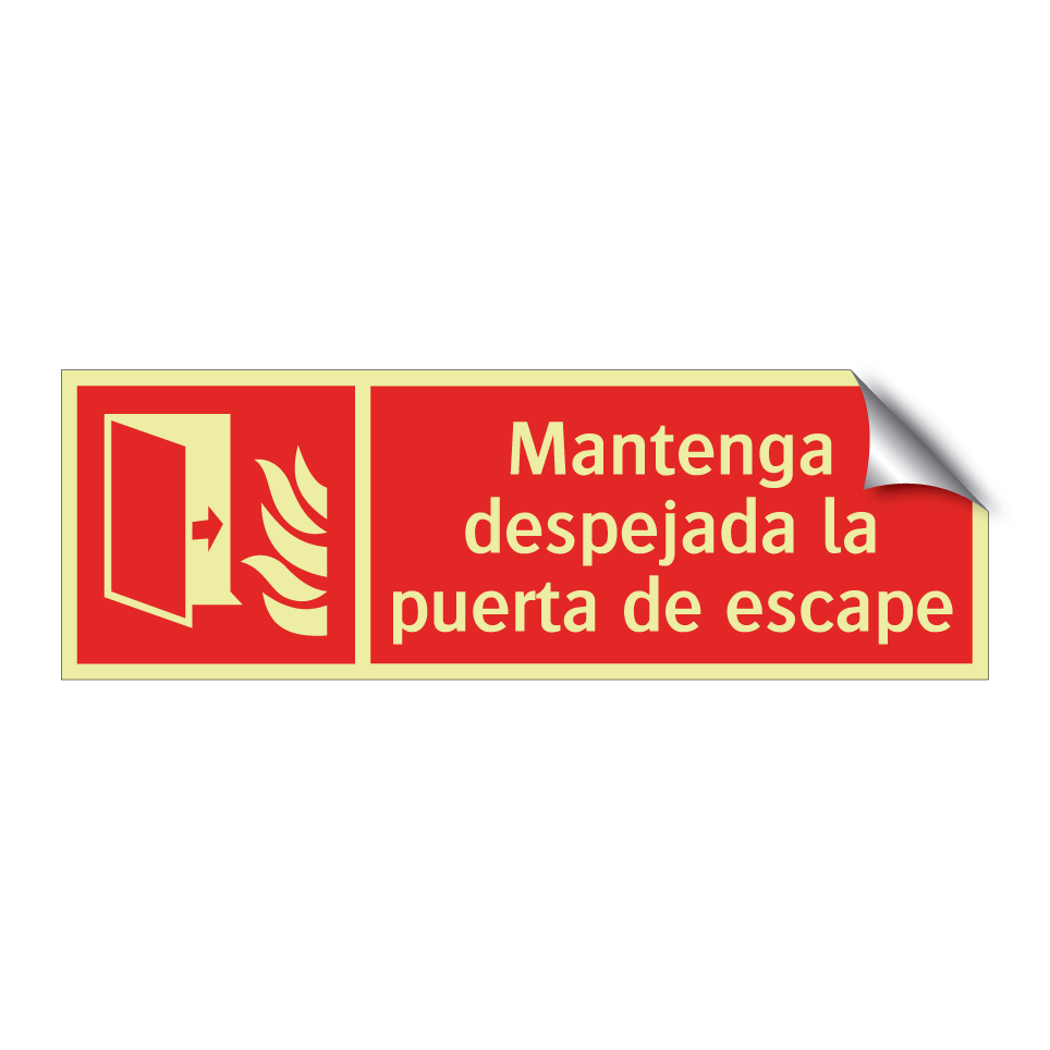 Mantenga despejada la puerta de escape
