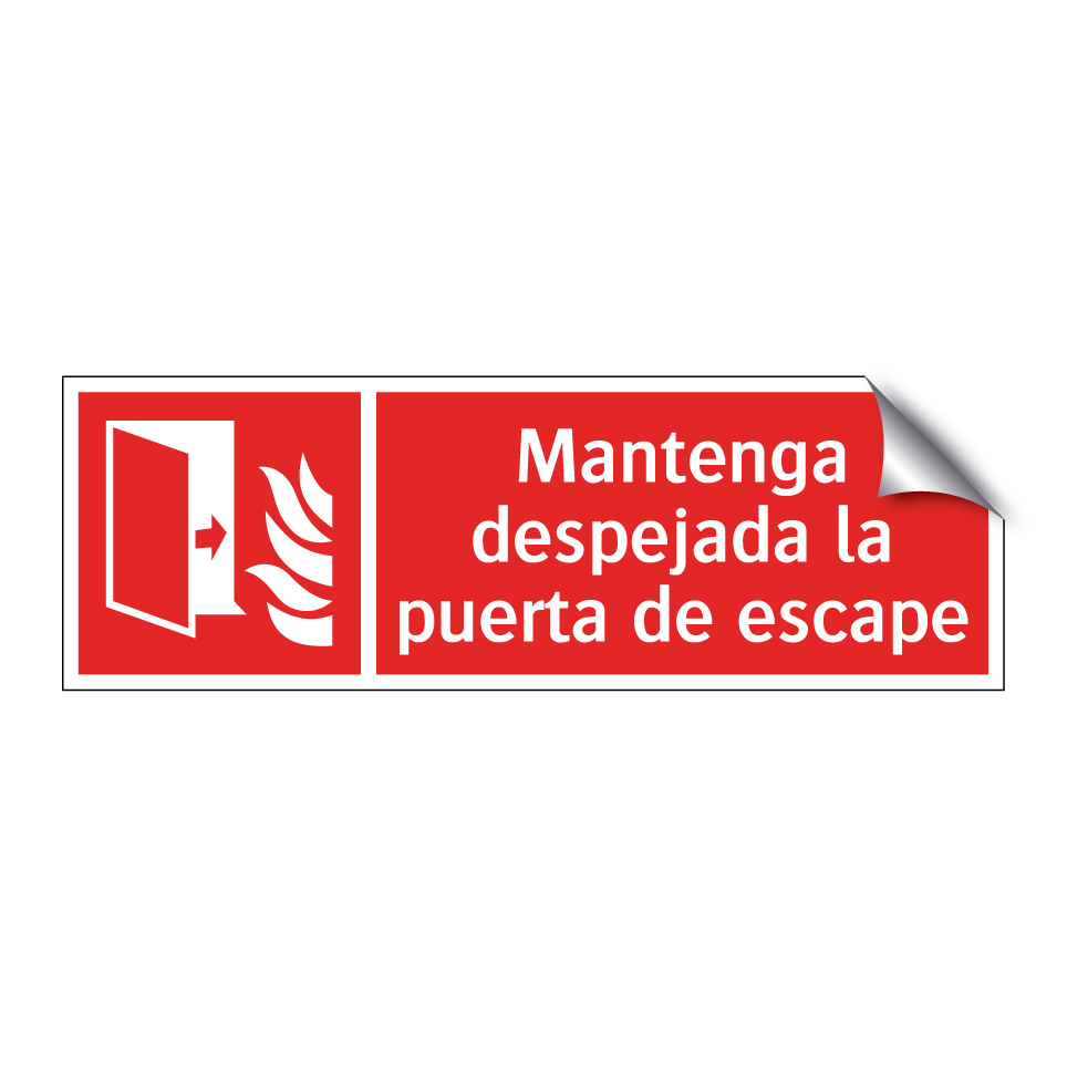 Mantenga despejada la puerta de escape
