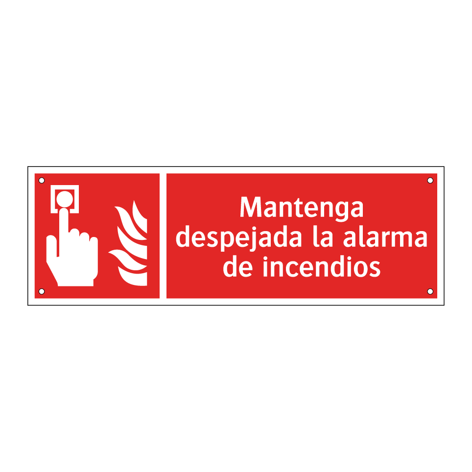 Mantenga despejada la alarma de incendios