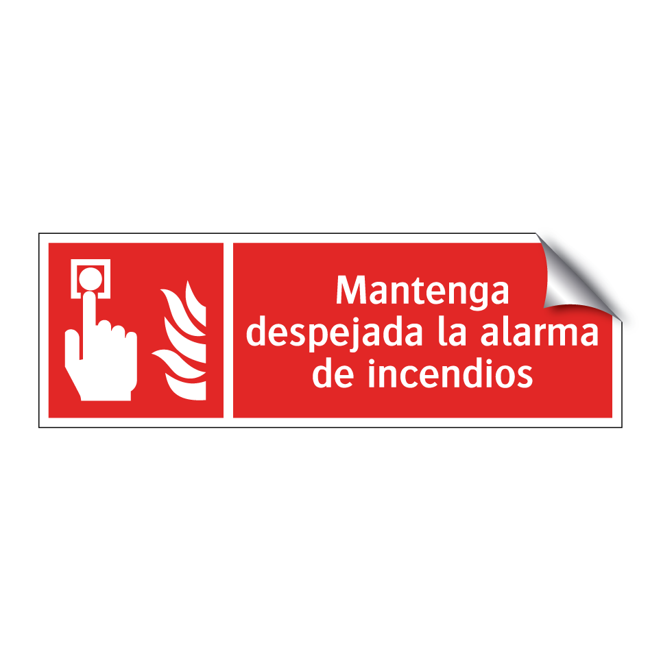 Mantenga despejada la alarma de incendios