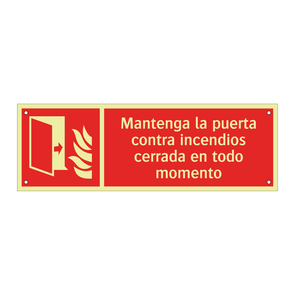 Mantenga la puerta contra incendios cerrada en todo momento