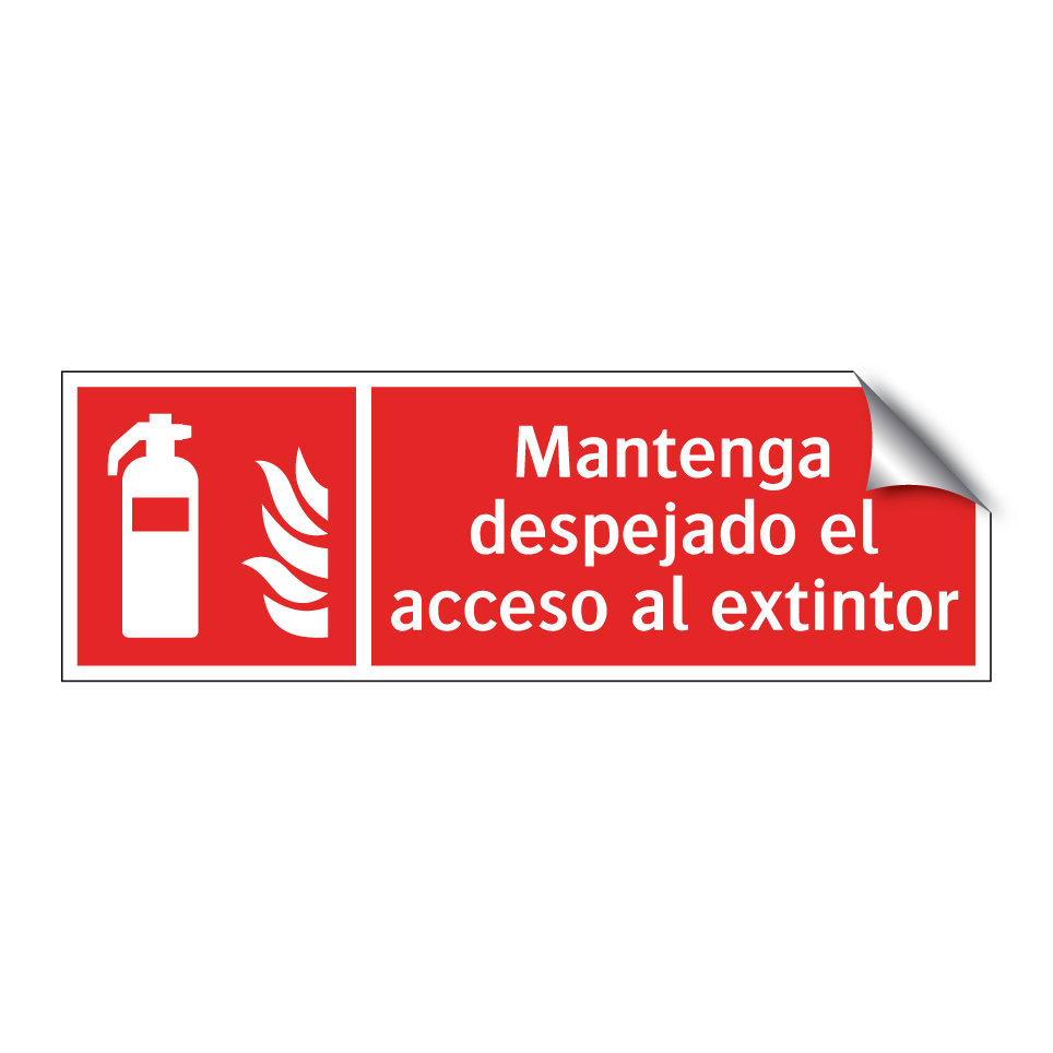 Mantenga despejado el acceso al extintor