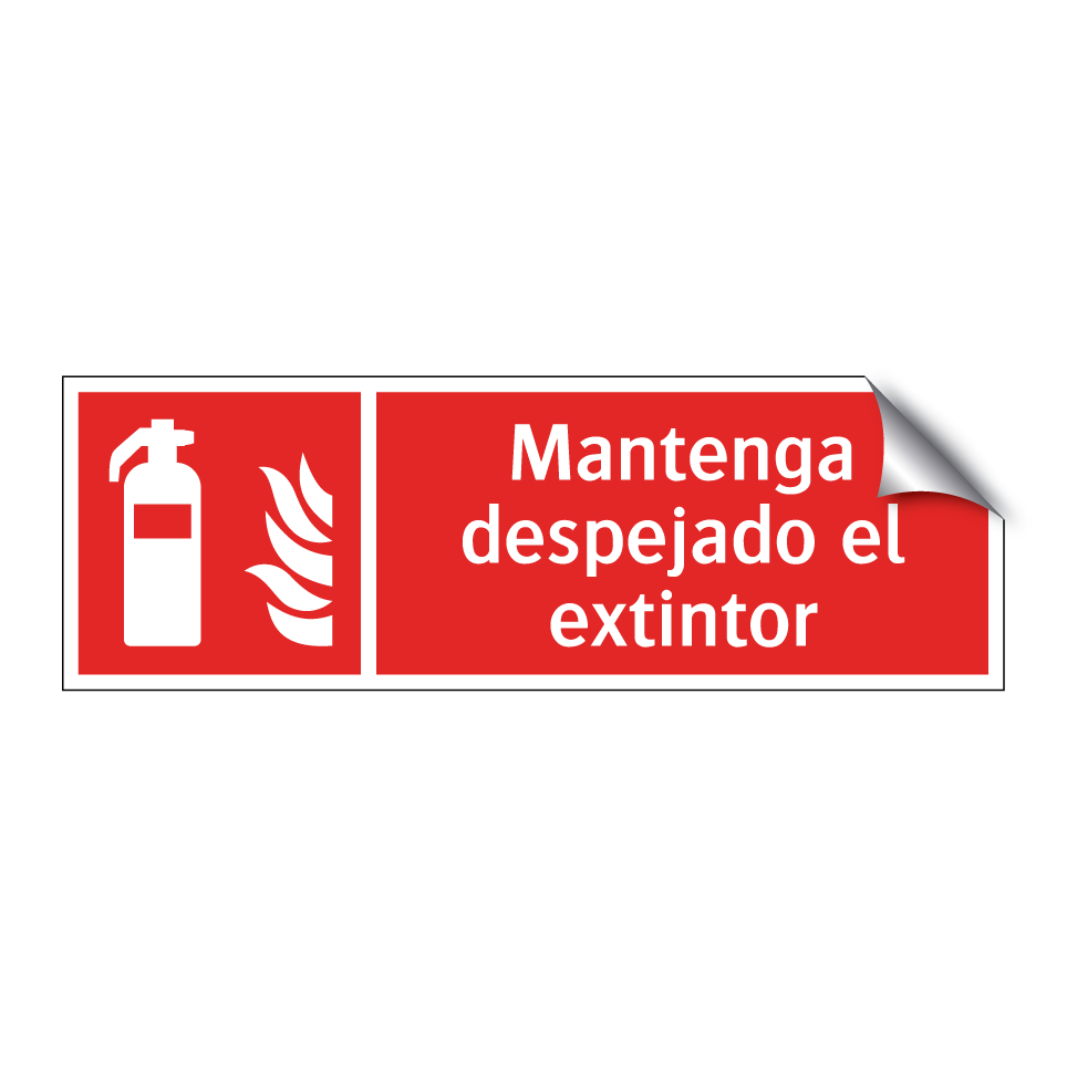 Mantenga despejado el extintor