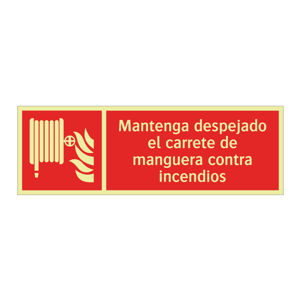 Mantenga despejado el carrete de manguera contra incendios