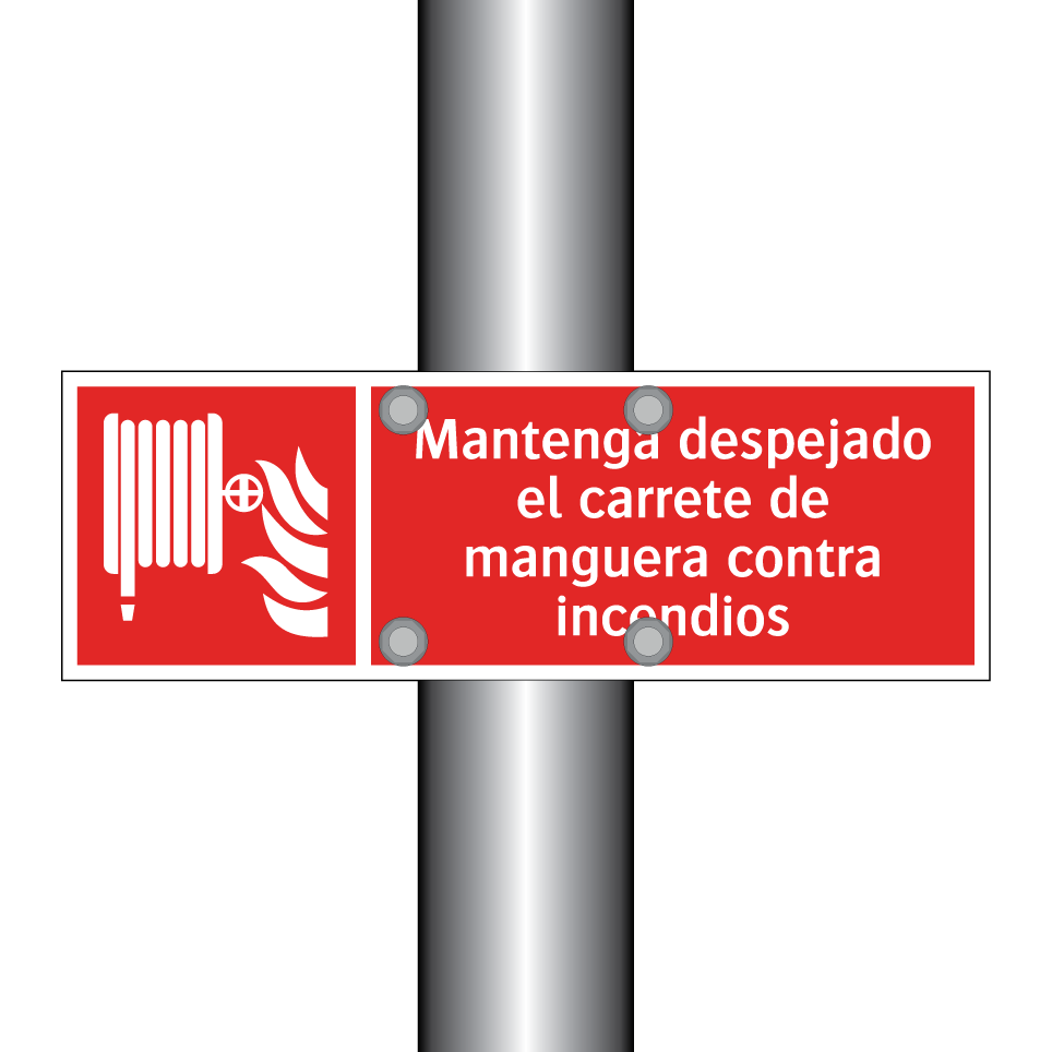 Mantenga despejado el carrete de manguera contra incendios