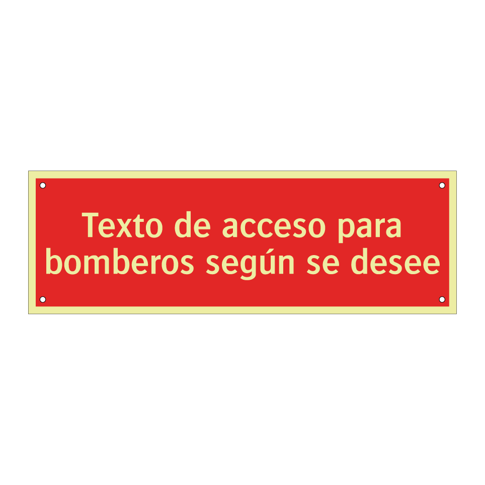 Texto de acceso para bomberos según se desee