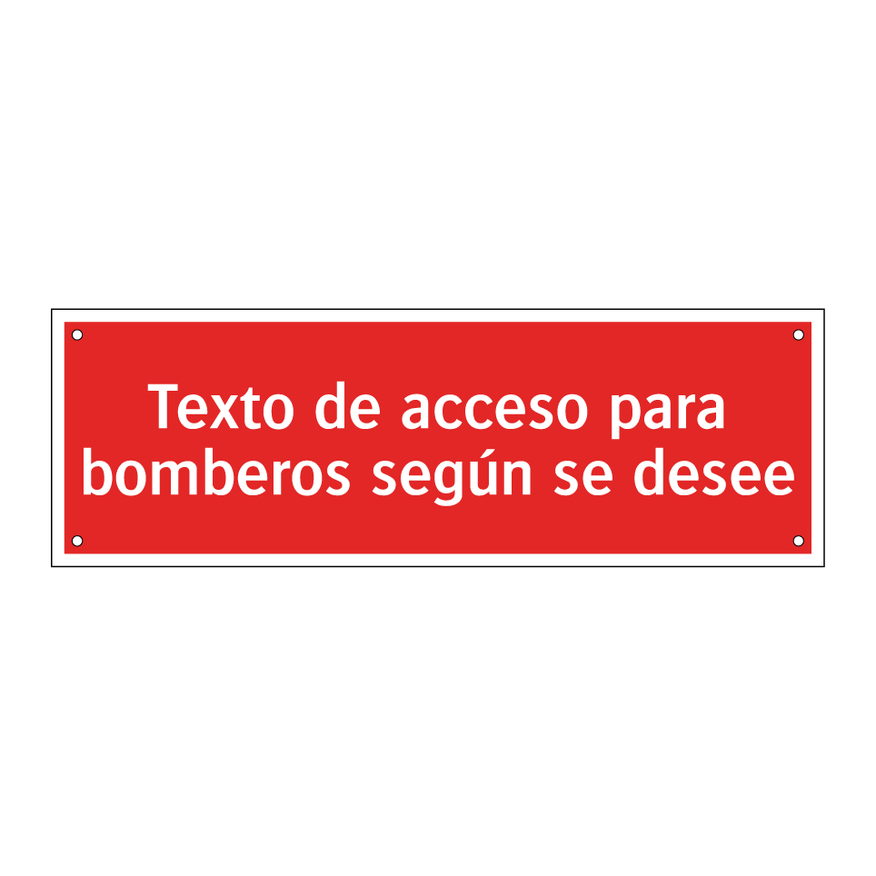 Texto de acceso para bomberos según se desee