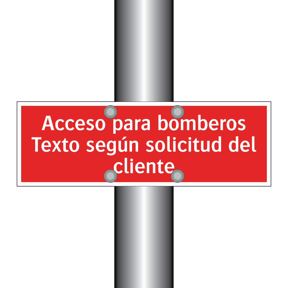 Acceso para bomberos Texto según solicitud del cliente