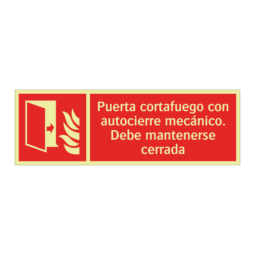 Puerta cortafuego con autocierre mecánico. Debe mantenerse cerrada
