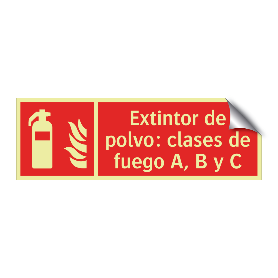 Extintor de polvo: clases de fuego A, B y C