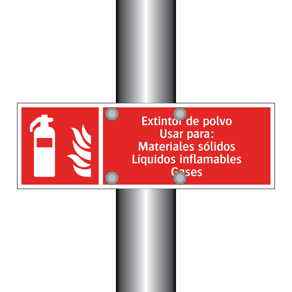 Extintor de polvo Usar para: Materiales sólidos Líquidos inflamables Gases