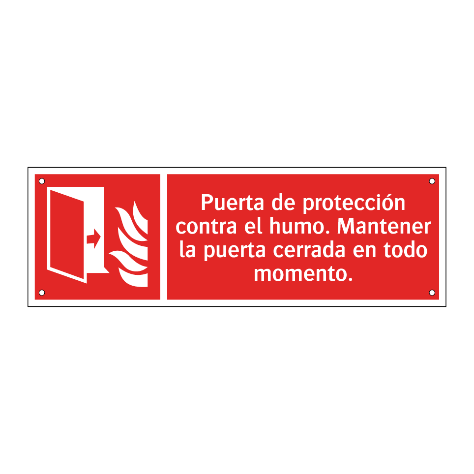 Puerta de protección contra el humo. Mantener la puerta cerrada en todo momento.