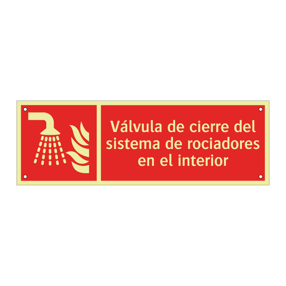 Válvula de cierre del sistema de rociadores en el interior