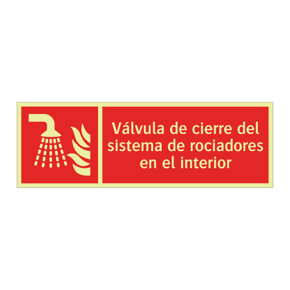 Válvula de cierre del sistema de rociadores en el interior