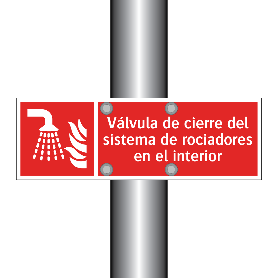 Válvula de cierre del sistema de rociadores en el interior
