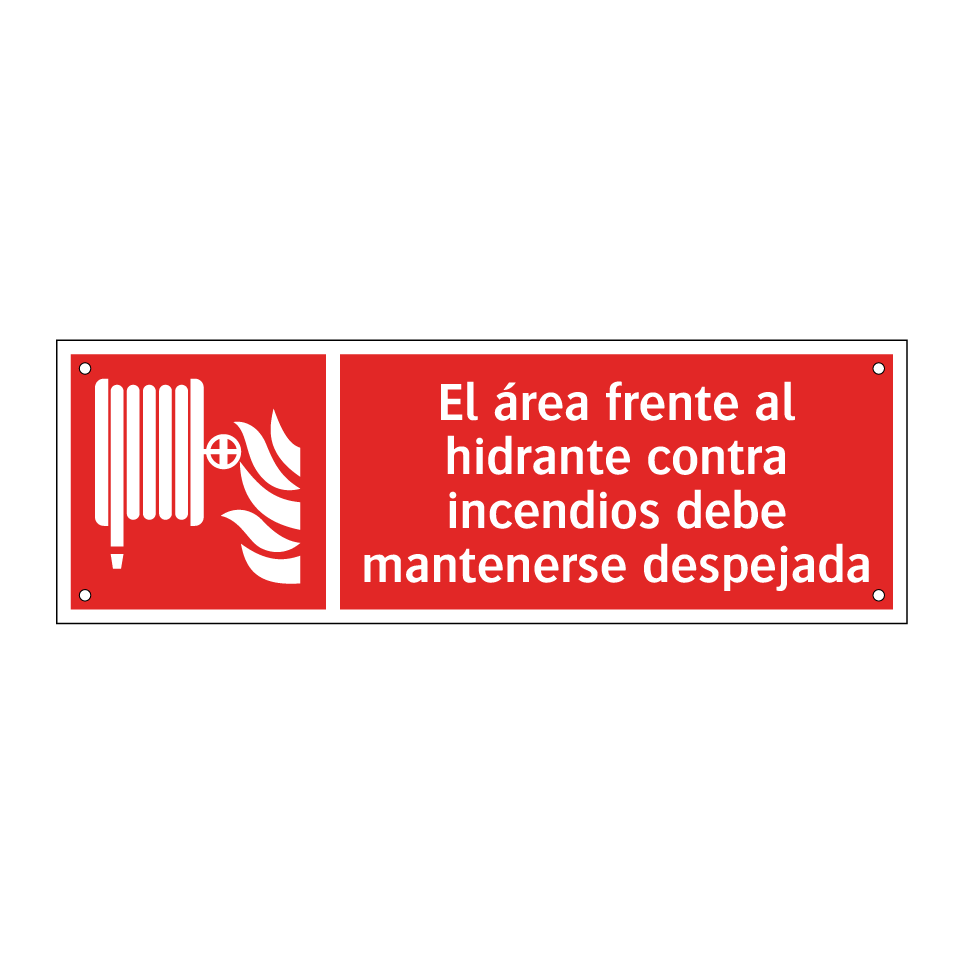 El área frente al hidrante contra incendios debe mantenerse despejada