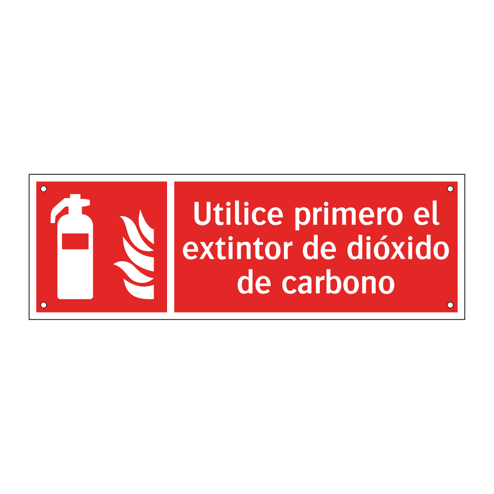 Utilice primero el extintor de dióxido de carbono