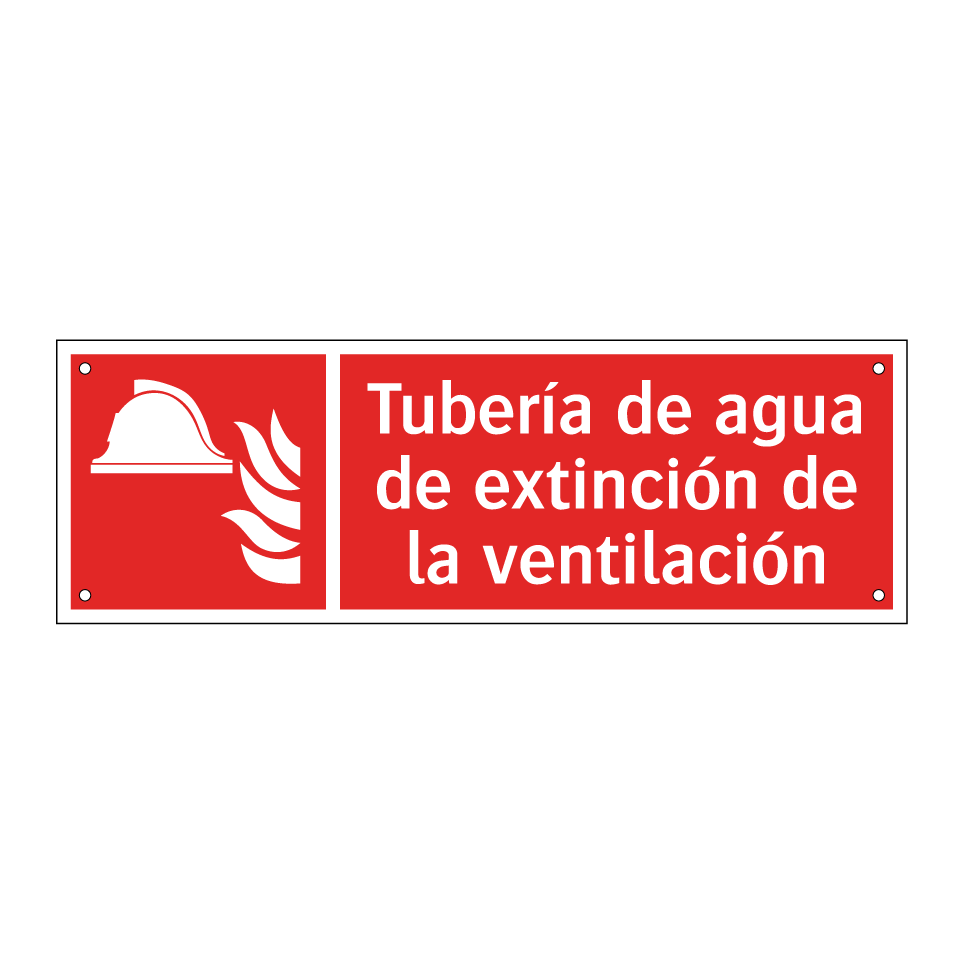 Tubería de agua de extinción de la ventilación