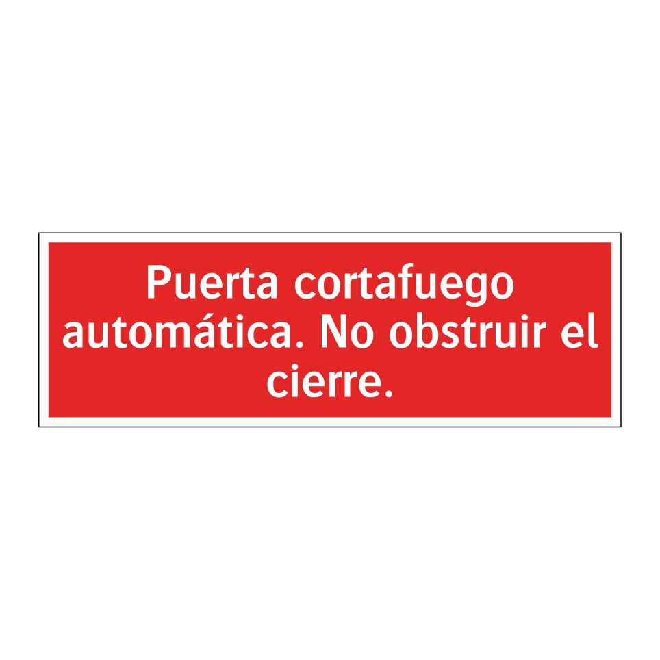 Puerta cortafuego automática. No obstruir el cierre.