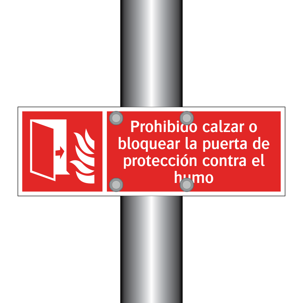 Prohibido calzar o bloquear la puerta de protección contra el humo