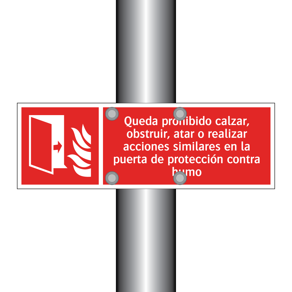 Queda prohibido calzar, obstruir, atar o realizar acciones similares en la puerta de protección contra humo