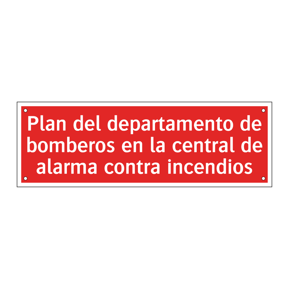 Plan del departamento de bomberos en la central de alarma contra incendios
