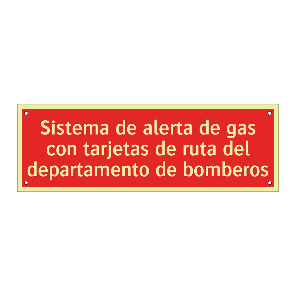 Sistema de alerta de gas con tarjetas de ruta del departamento de bomberos