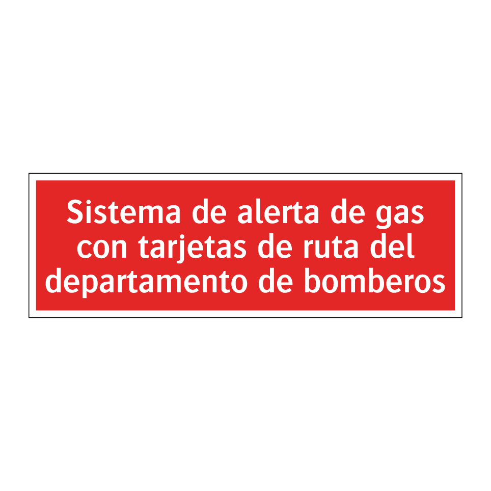 Sistema de alerta de gas con tarjetas de ruta del departamento de bomberos