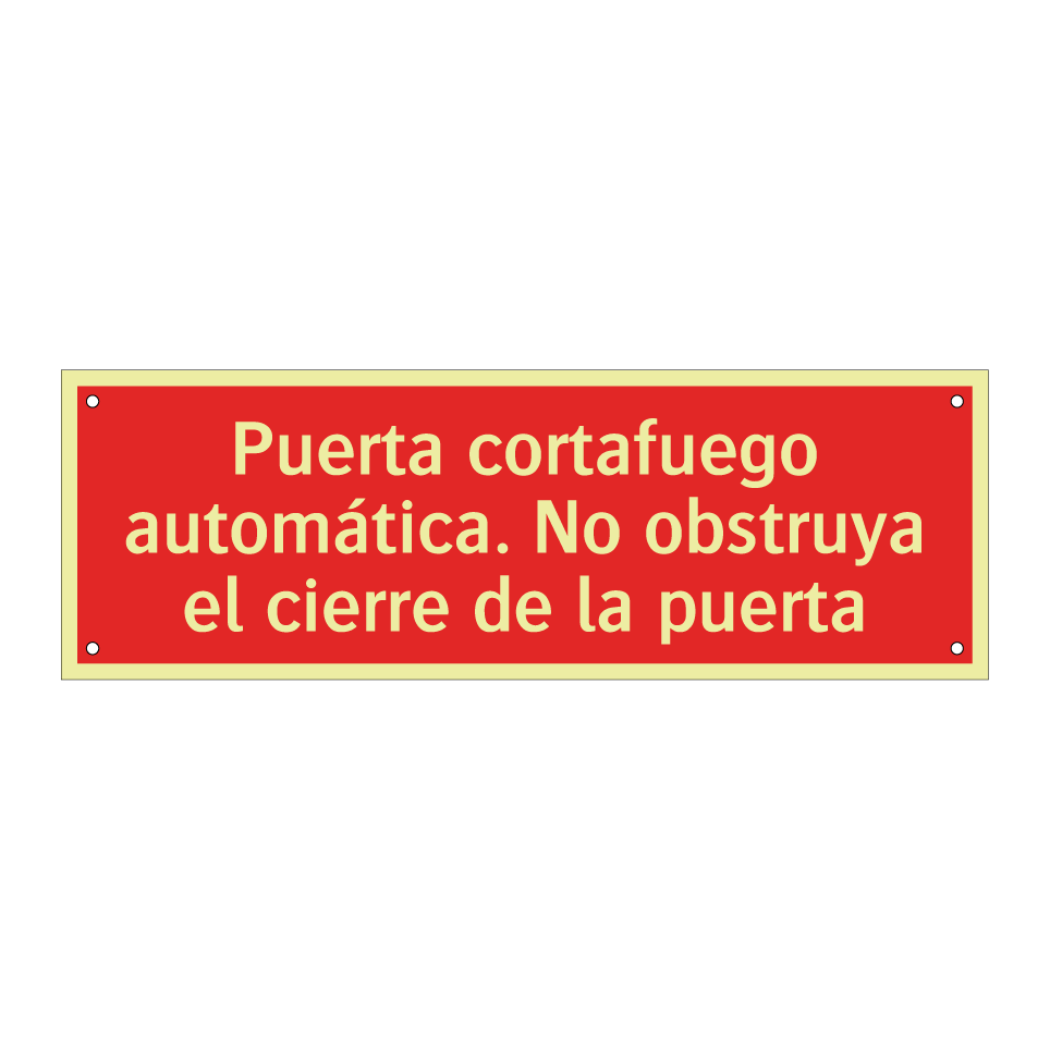 Puerta cortafuego automática. No obstruya el cierre de la puerta