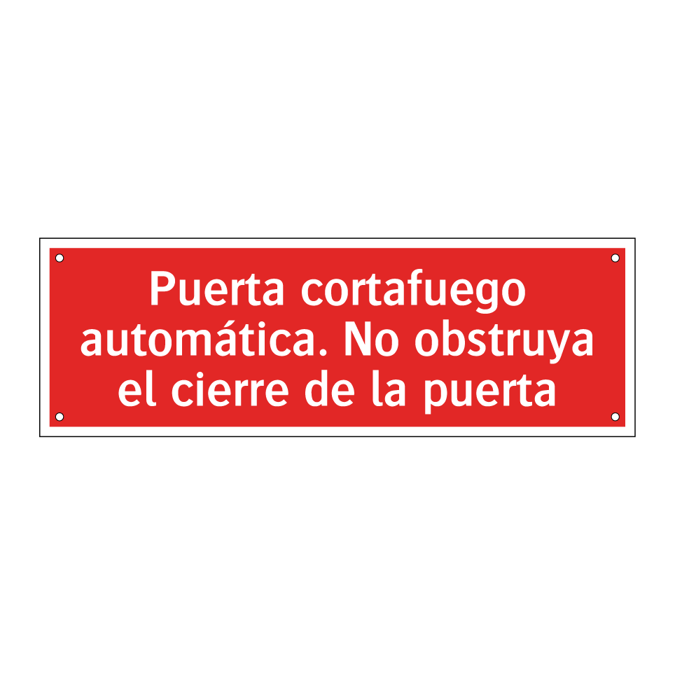 Puerta cortafuego automática. No obstruya el cierre de la puerta