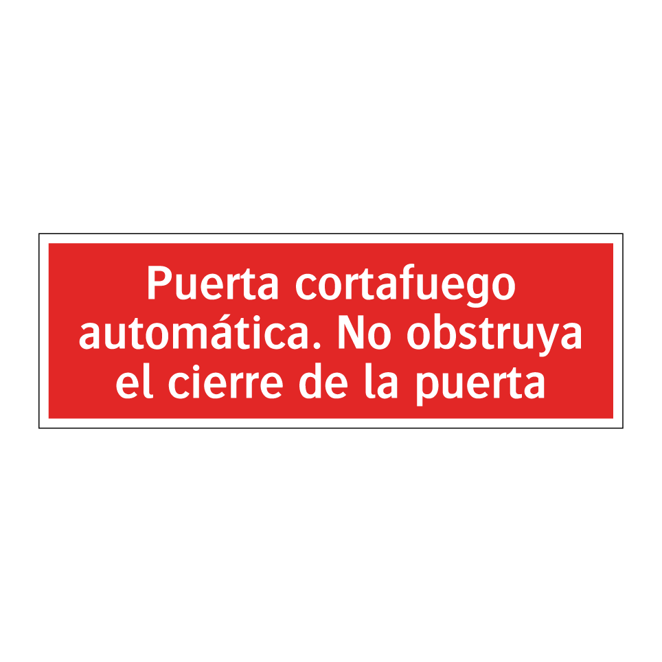 Puerta cortafuego automática. No obstruya el cierre de la puerta