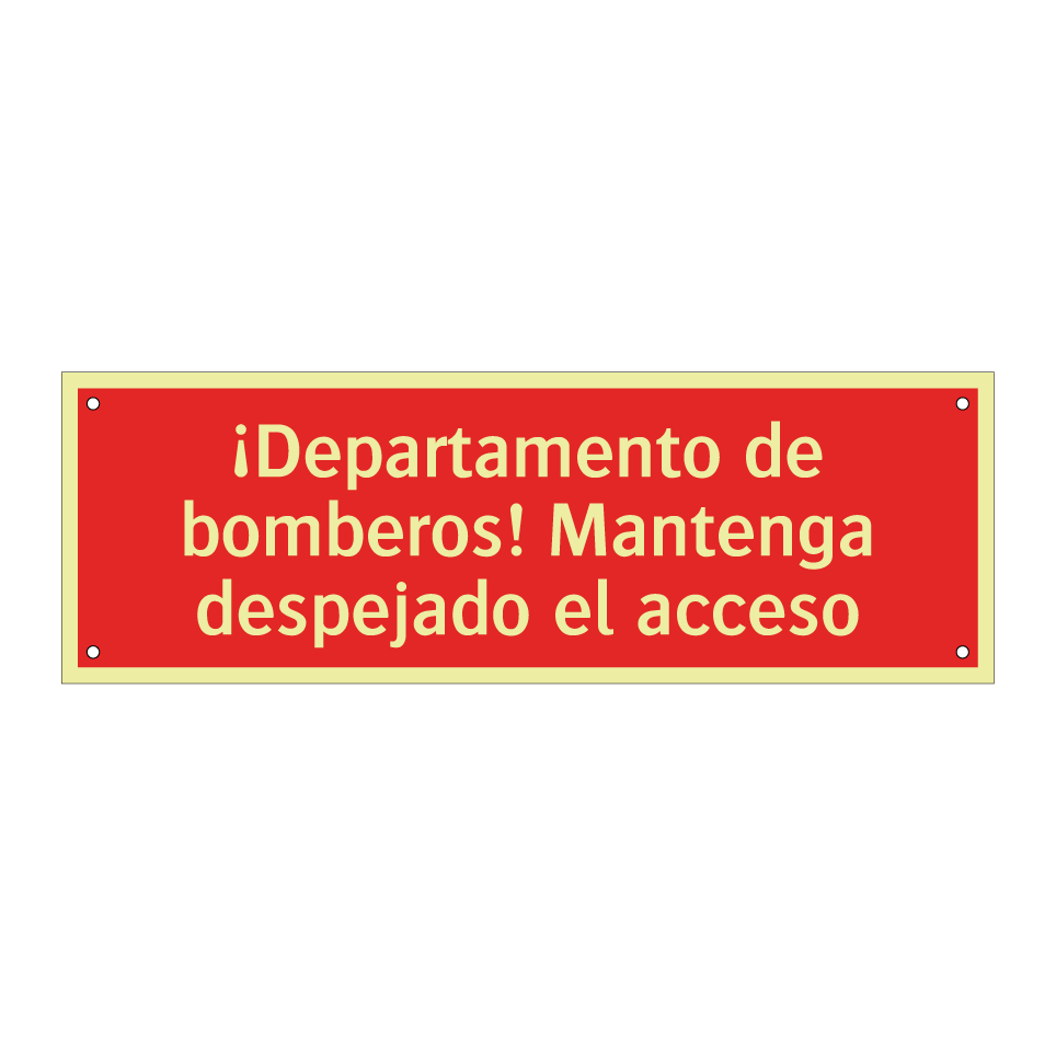 ¡Departamento de bomberos! Mantenga despejado el acceso