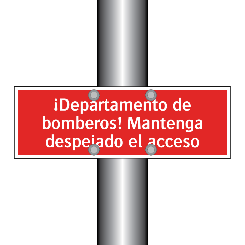 ¡Departamento de bomberos! Mantenga despejado el acceso
