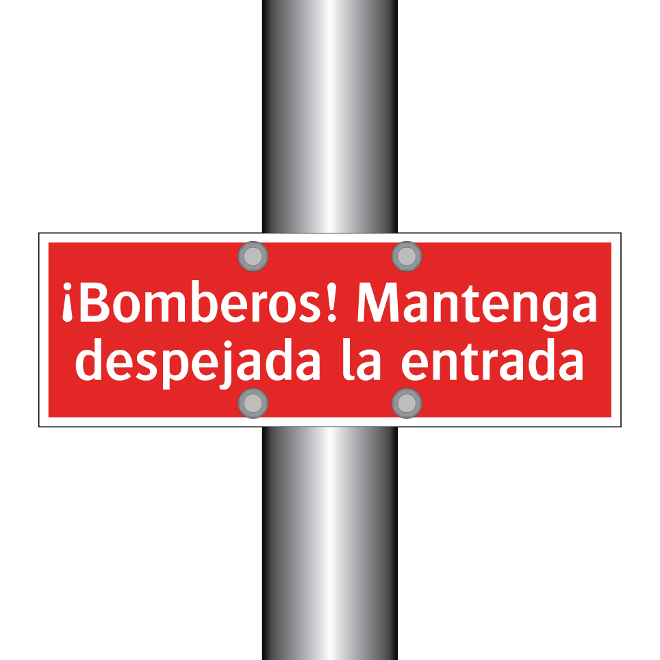 ¡Bomberos! Mantenga despejada la entrada