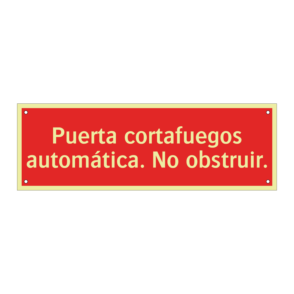 Puerta cortafuegos automática. No obstruir.